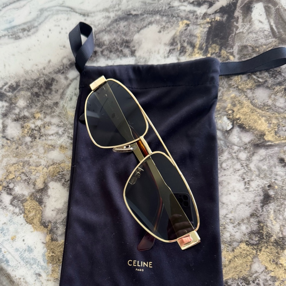 CELINE Triomphe 57mm Pilot Sunglasses - Picture 11 of 16